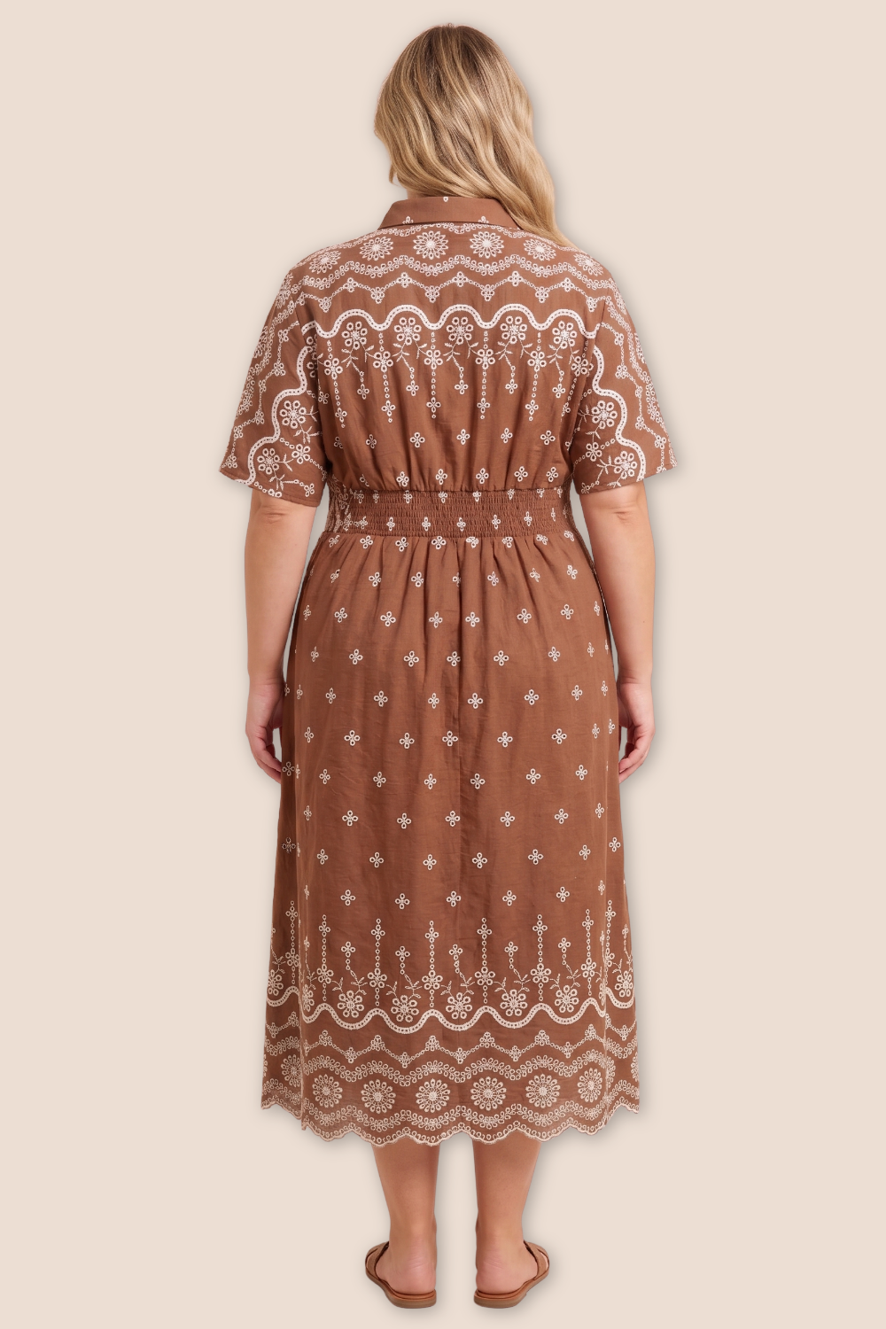 Reina Scalloped Hem Midi Dress