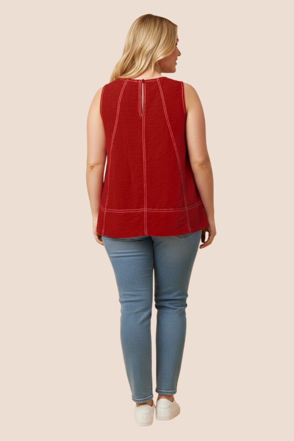 Camryn Contrast Stitch Detail Loose Tank Top