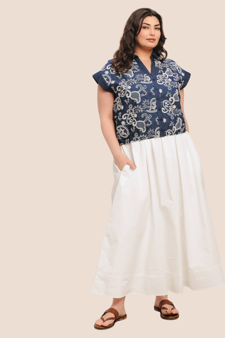 Juliette Embroidered Short Sleeve Top