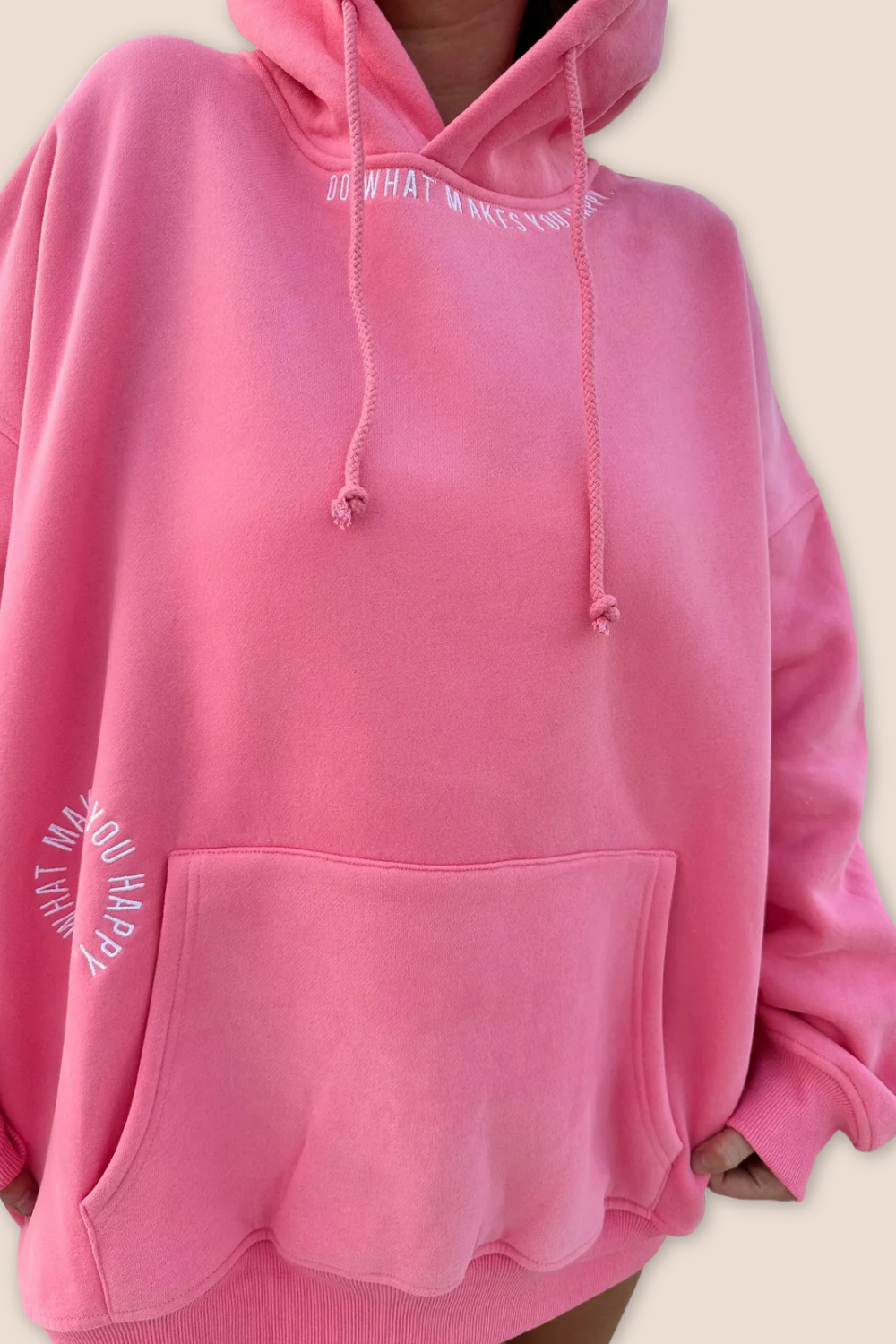 Olivia "Do What Makes You Happy" Embroidered Hoodie