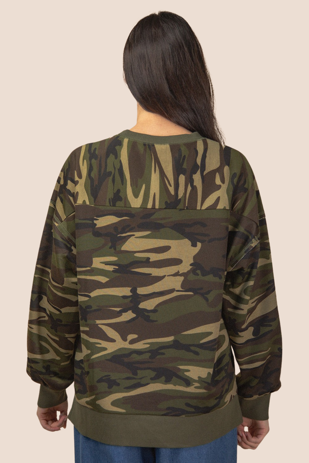 Mindy Camo Printed Long Sleeve Top