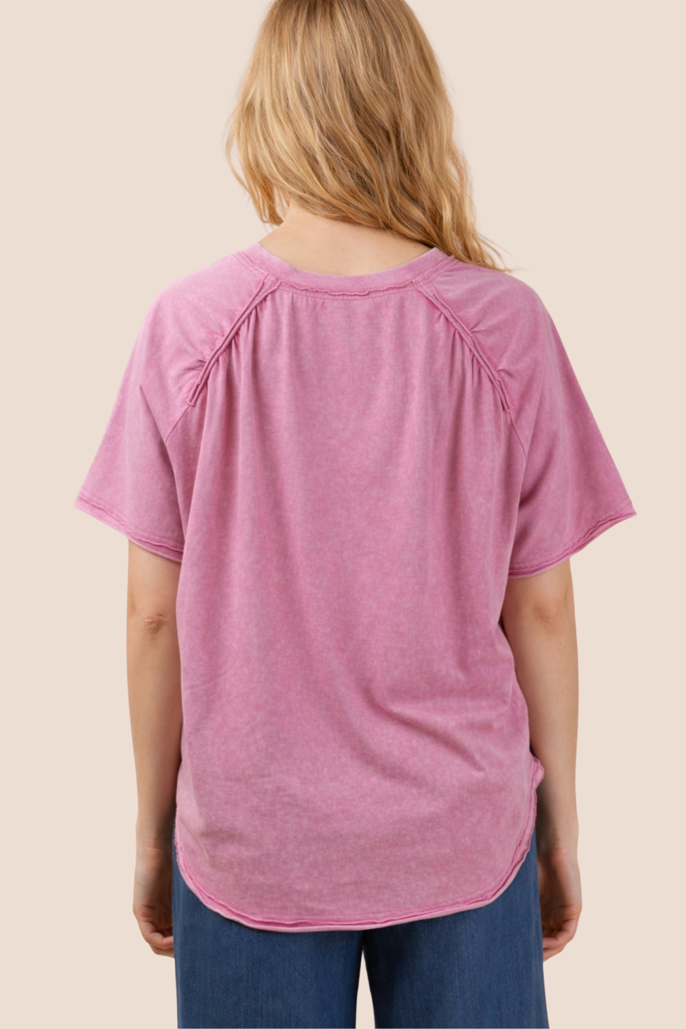 Sally V-Neck Mineral Washed Top