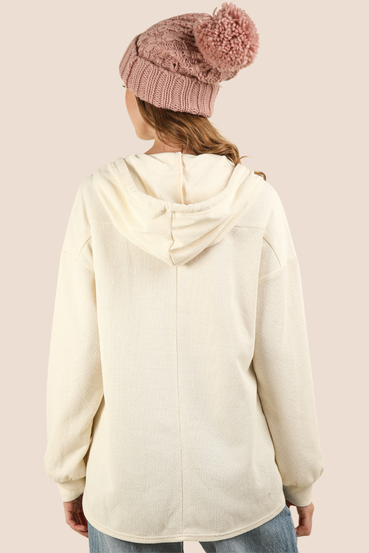 Lisa Oversized Hoodie Top with Patch Pockets