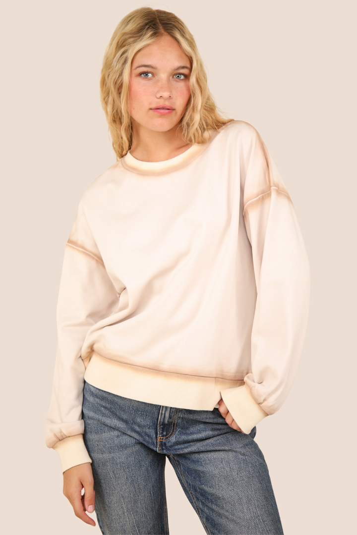 Nancy Mineral Wash Oversized Knit Top