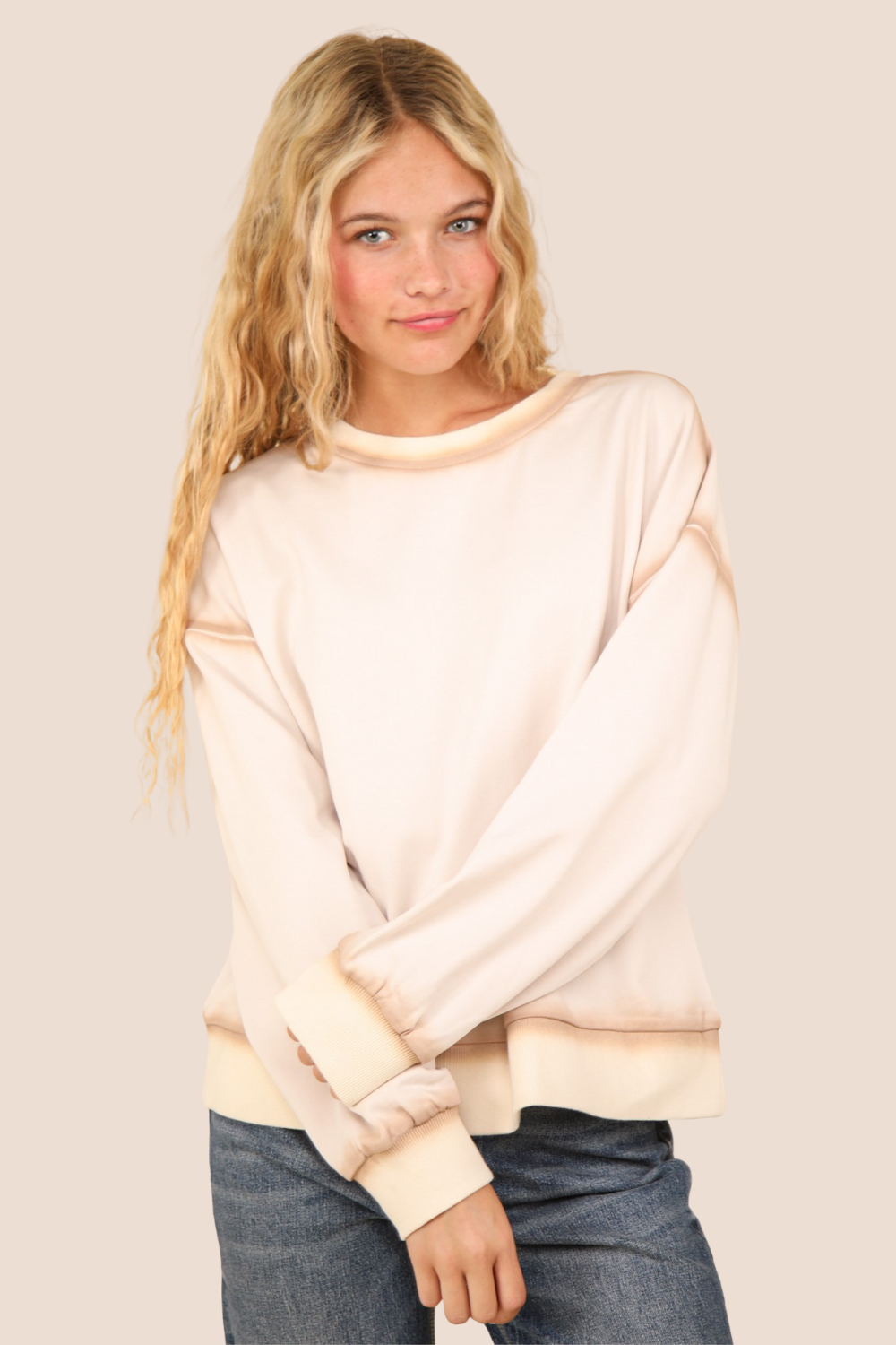 Nancy Mineral Wash Oversized Knit Top
