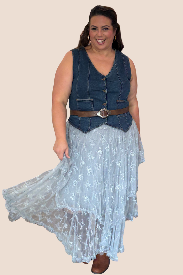 Bonnie V-Neck Sleeveless Denim Vest