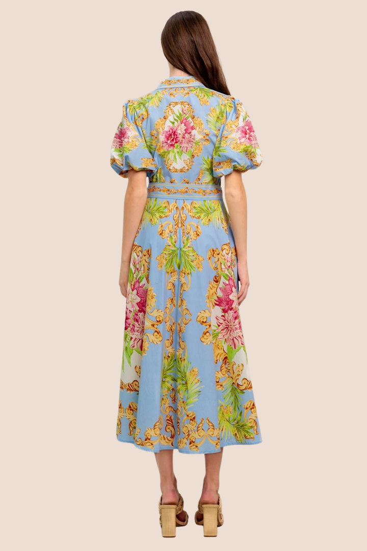 Jane Printed Woven Midi Dress
