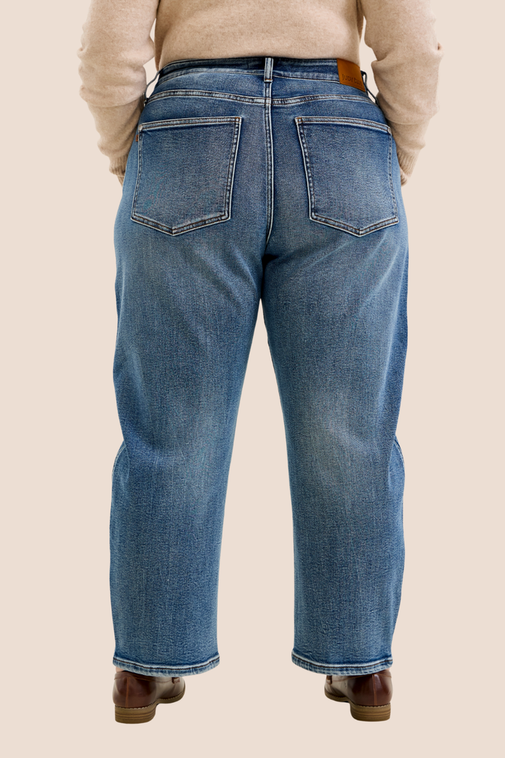 Marlow High Waisted Petite Rigid Magic Dark Wash Weathered Indigo Judy Blue Jeans