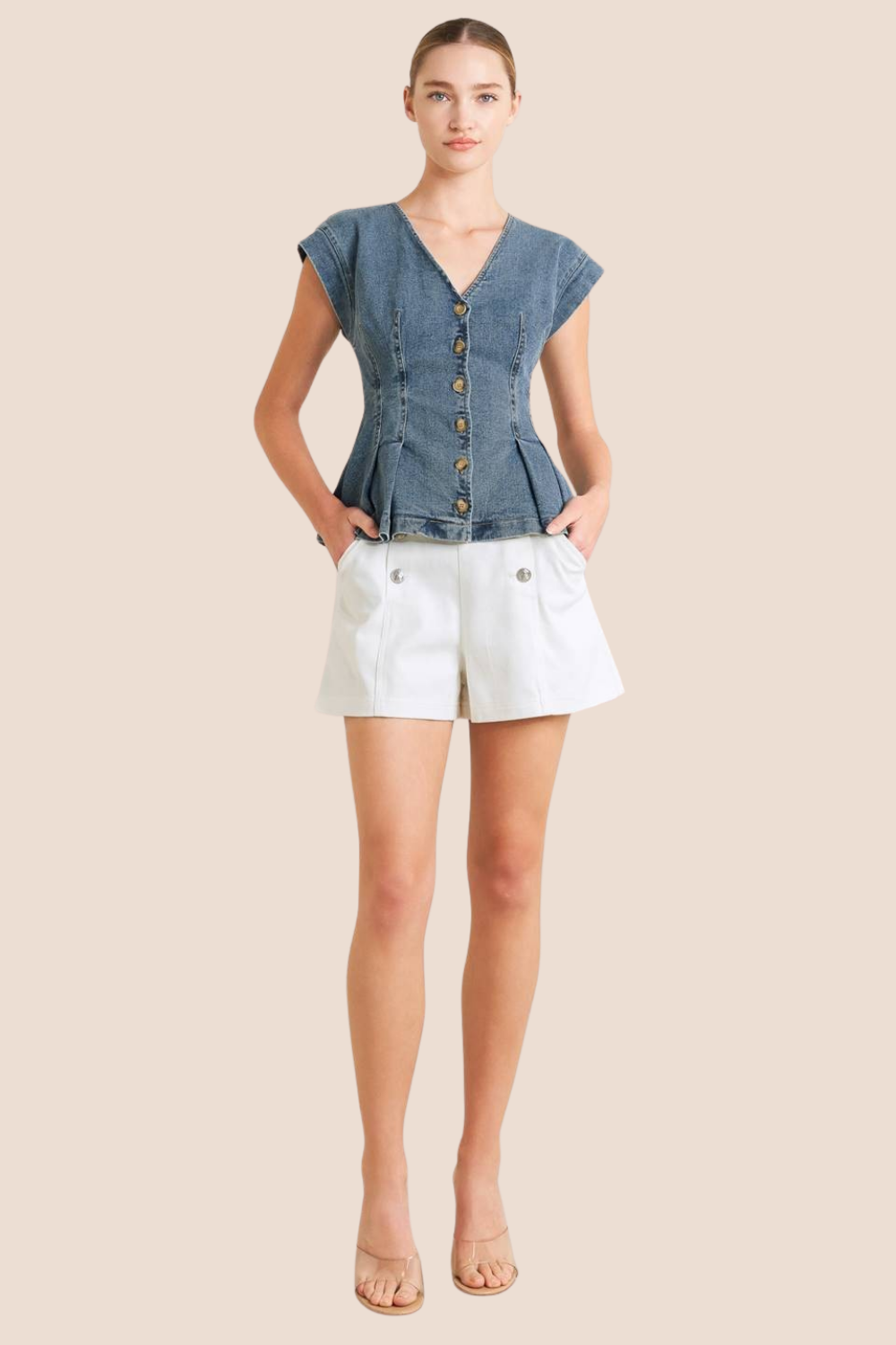 Remi Washed Denim Top