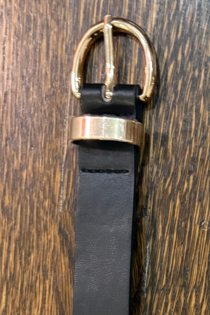 Basic Skinny Belt with Rounded Hardware - FINAL SALE