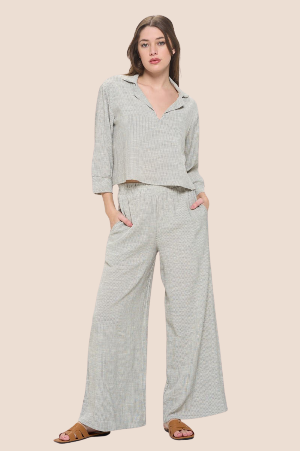 Raya Striped Wide Leg Pants