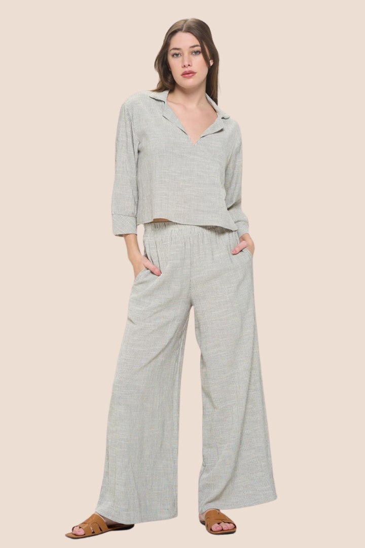 Raya Striped Wide Leg Pants