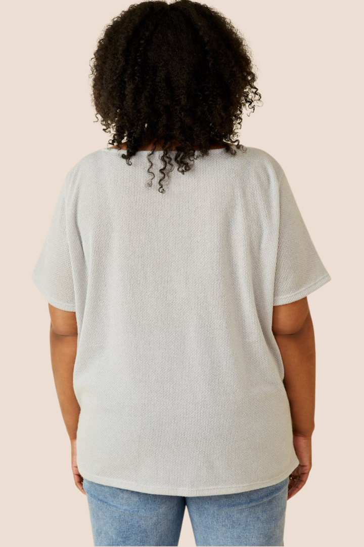 Finley Ribbed Short Sleeve Top with Front Pockets