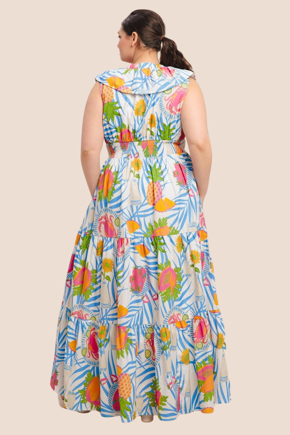 Kaylee Tropical Print Maxi Dress