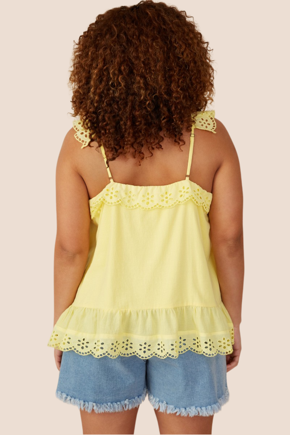 Samara Scalloped Eyelet Ruffle Tank