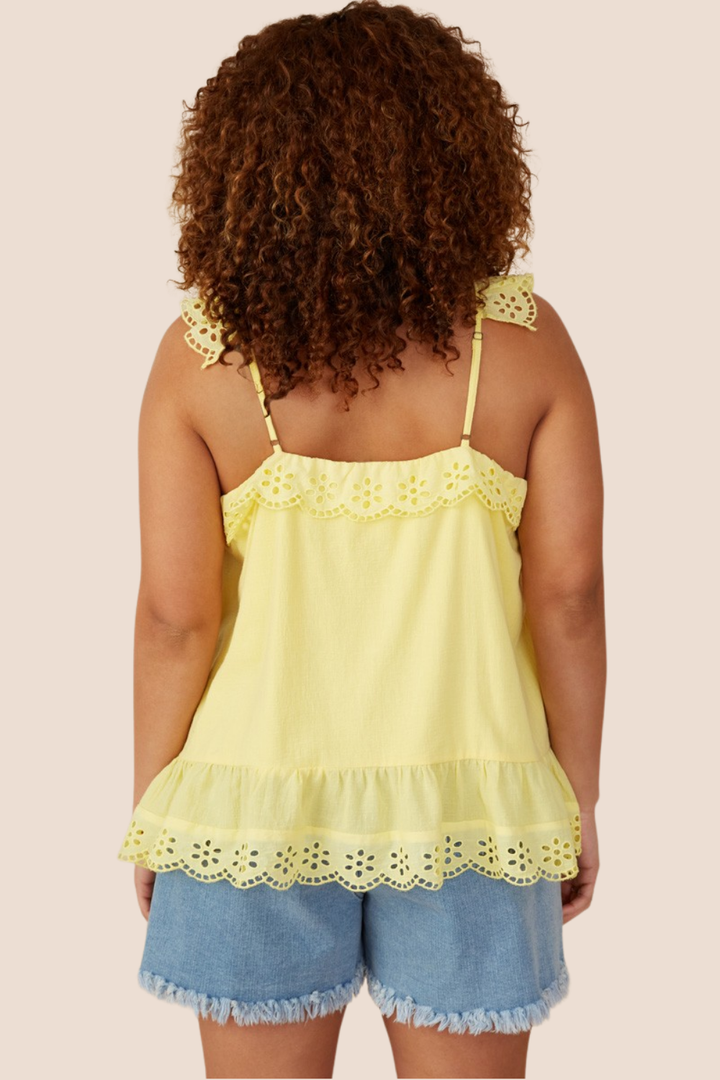 Samara Scalloped Eyelet Ruffle Tank