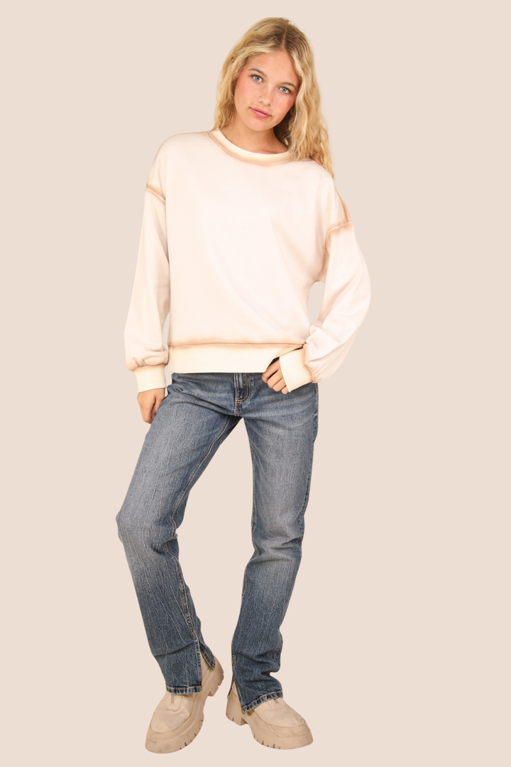 Nancy Mineral Wash Oversized Knit Top