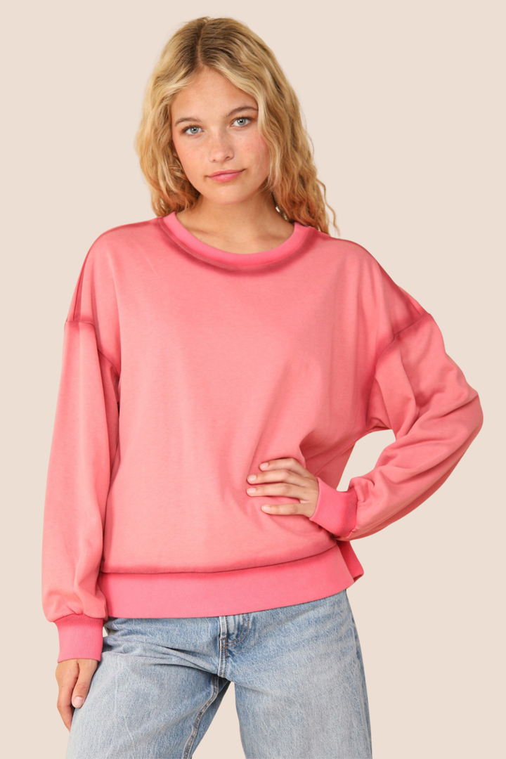 Nancy Mineral Wash Oversized Knit Top