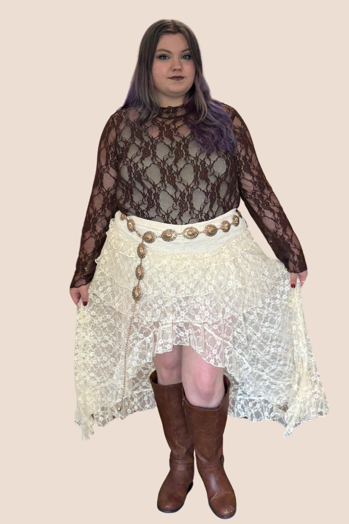 Wren High-Low Lace Skort