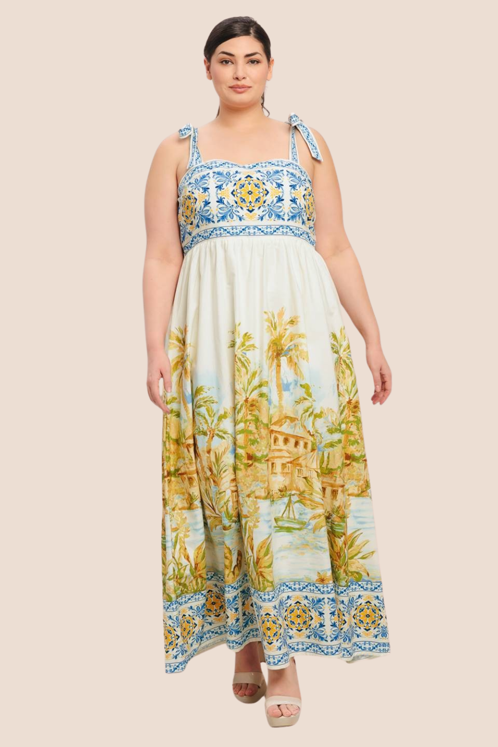 Sophia Printed Woven Midi Dress