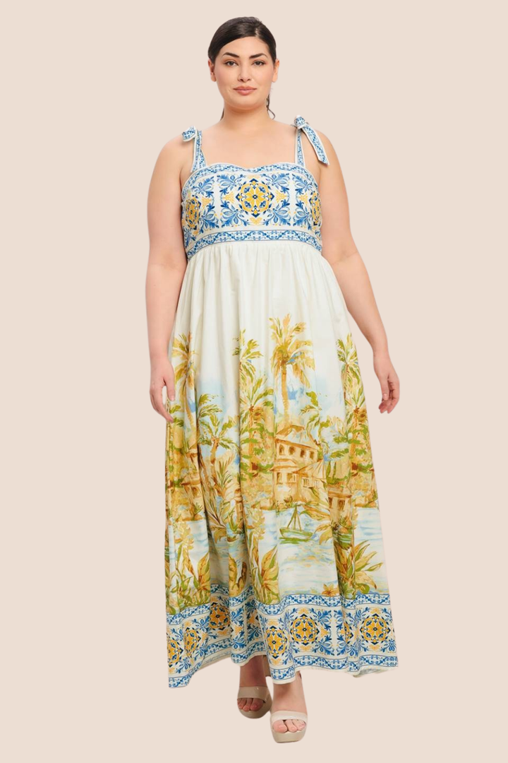 Sophia Printed Woven Midi Dress