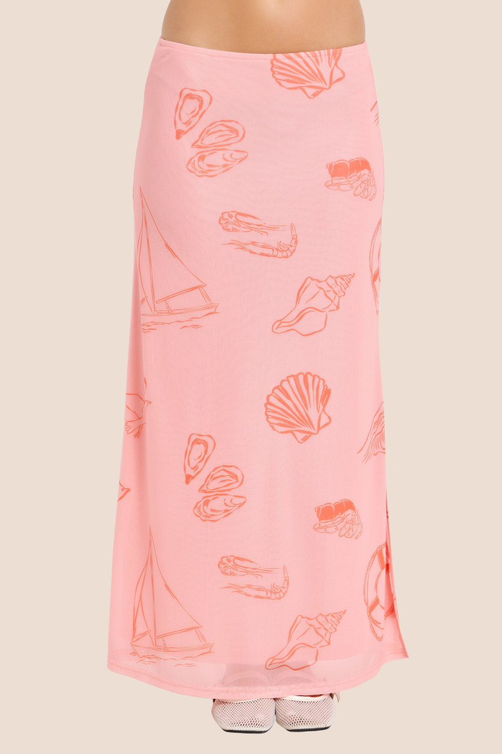 Darya Sea Print Midi Skirt