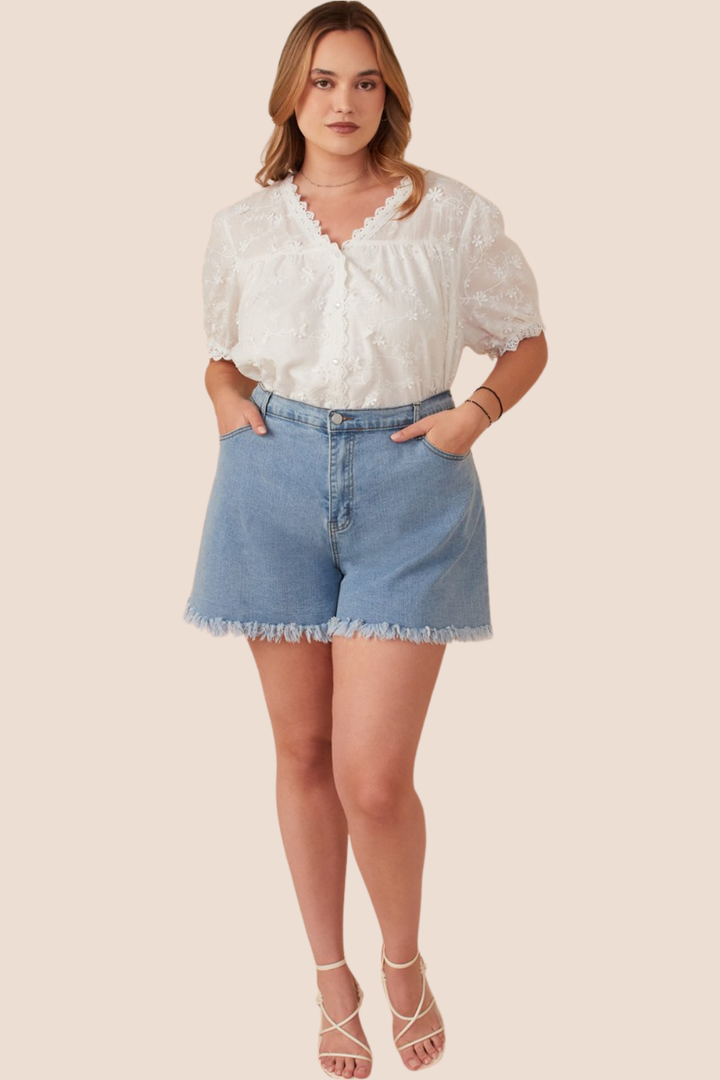 Teagan Floral Crochet Eyelet And Lace Blouse