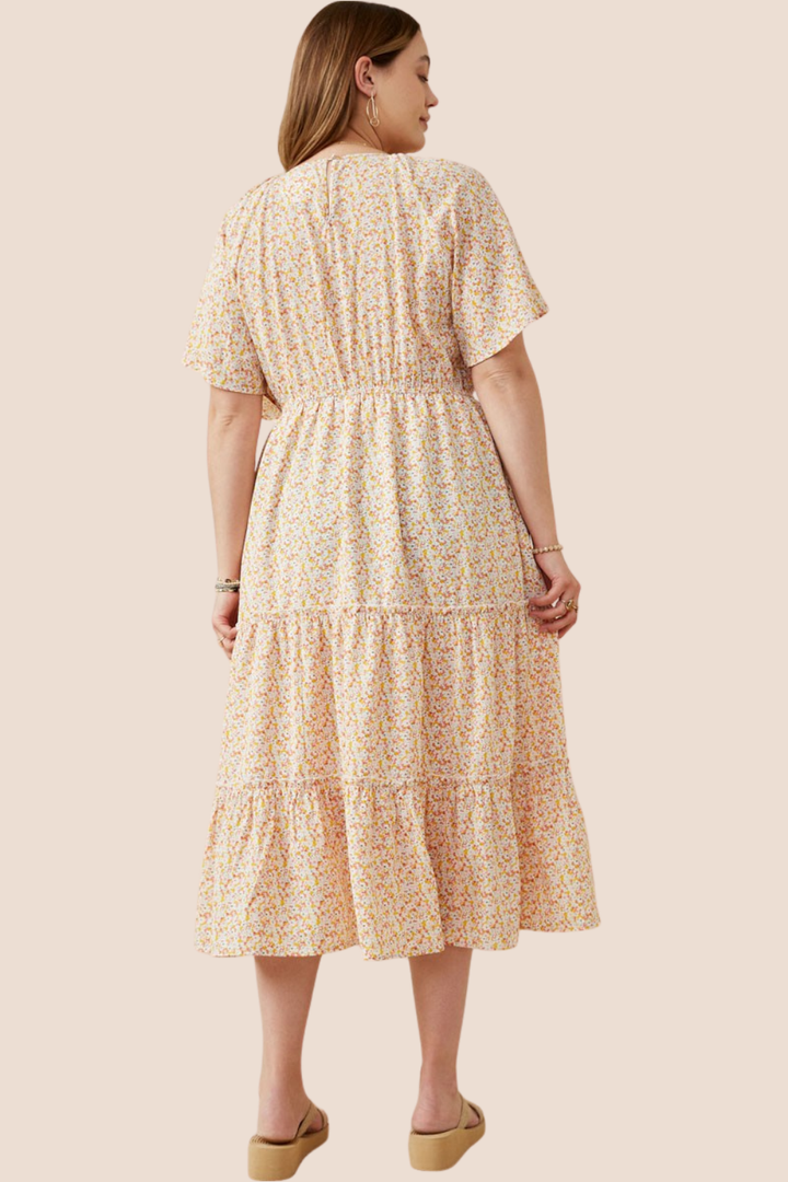 Milani Ditsy Floral Smocked Tiered Midi Dress