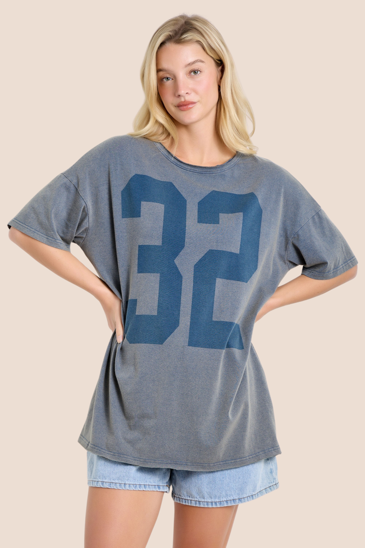 Cam Retro Varsity Oversized Graphic Tee