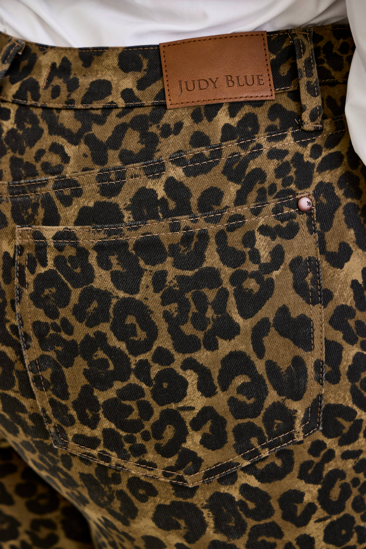 Nala High Waisted Bootcut Leopard Print Judy Blue Jeans