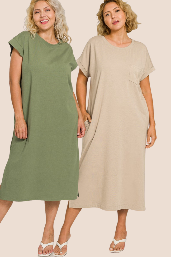Thea Short Sleeve Midi T-Shirt Dress