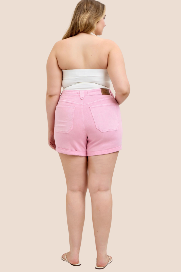 Elena High Waisted Double Rolled Cuff Judy Blue Shorts