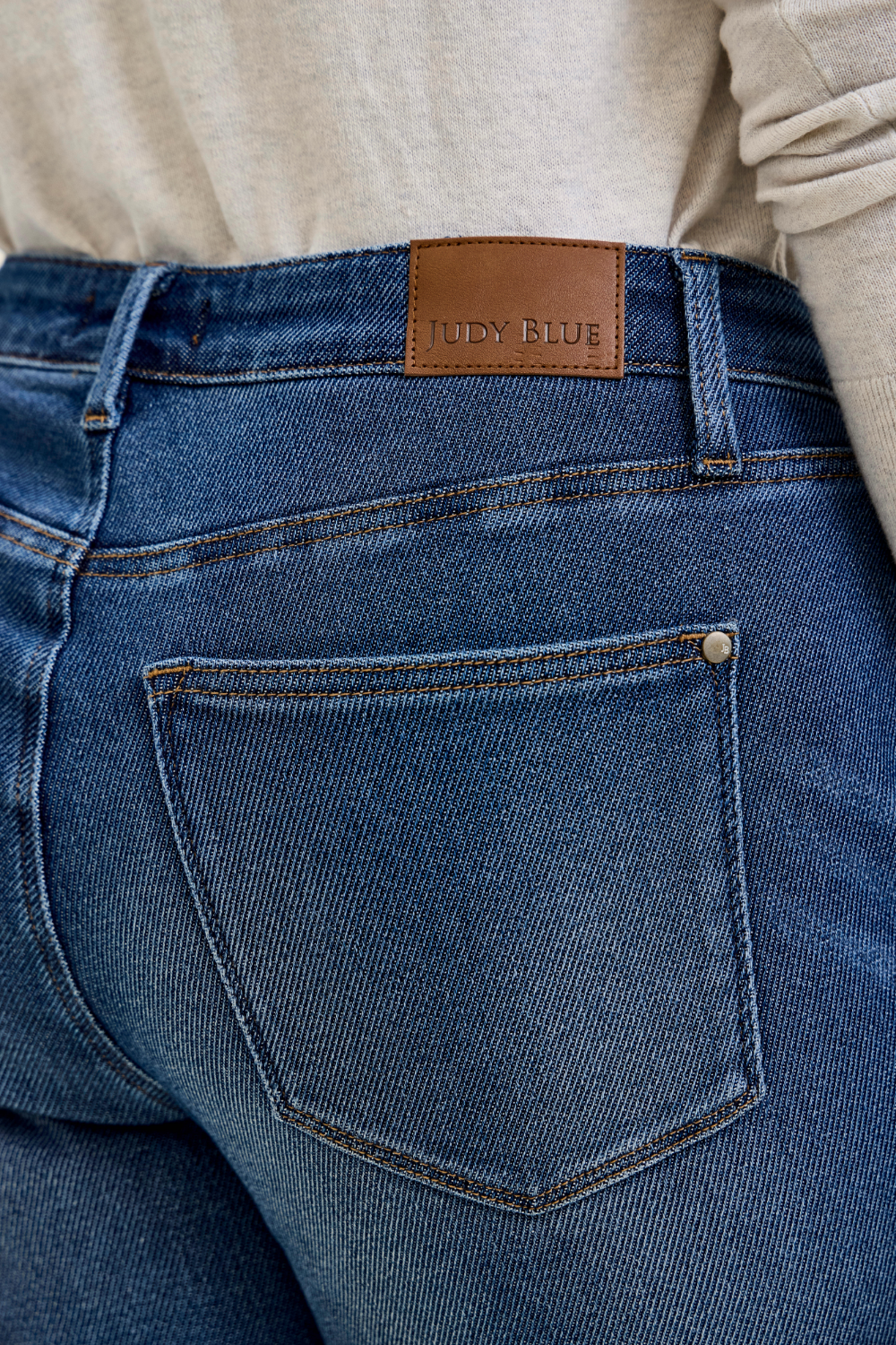 Billie Medium Rise Boyfriend Cozy Knit Dark Indigo Judy Blue Jeans