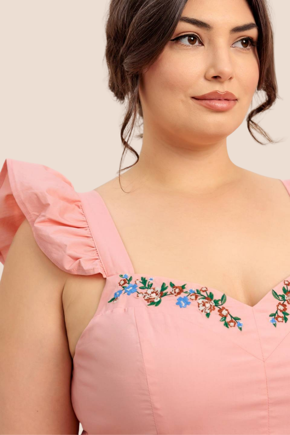 Ellie Midi Dress with Ruffle Sleeves