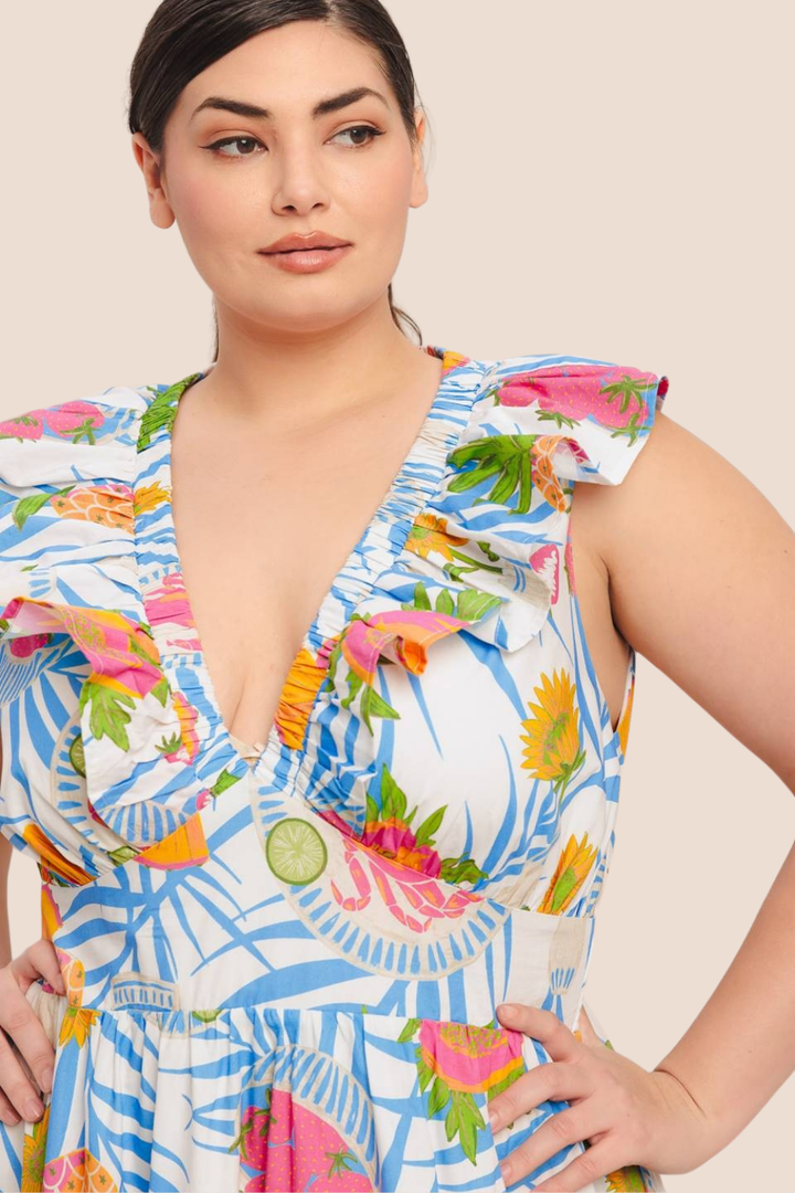 Kaylee Tropical Print Maxi Dress
