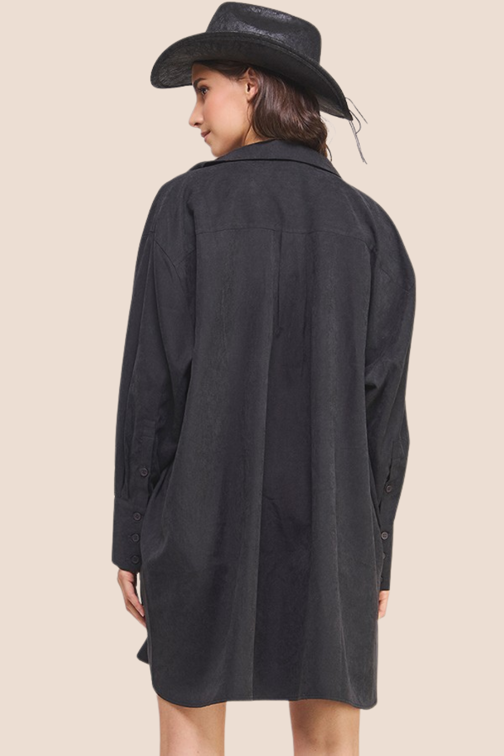 Dixie Long Sleeve Button Up Shirt Dress In Black – Ari + Ava