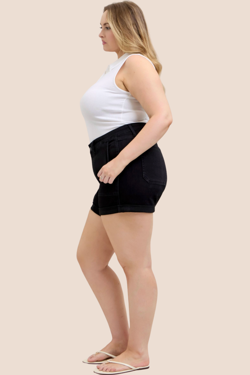 Elena High Waisted Double Rolled Cuff Judy Blue Shorts