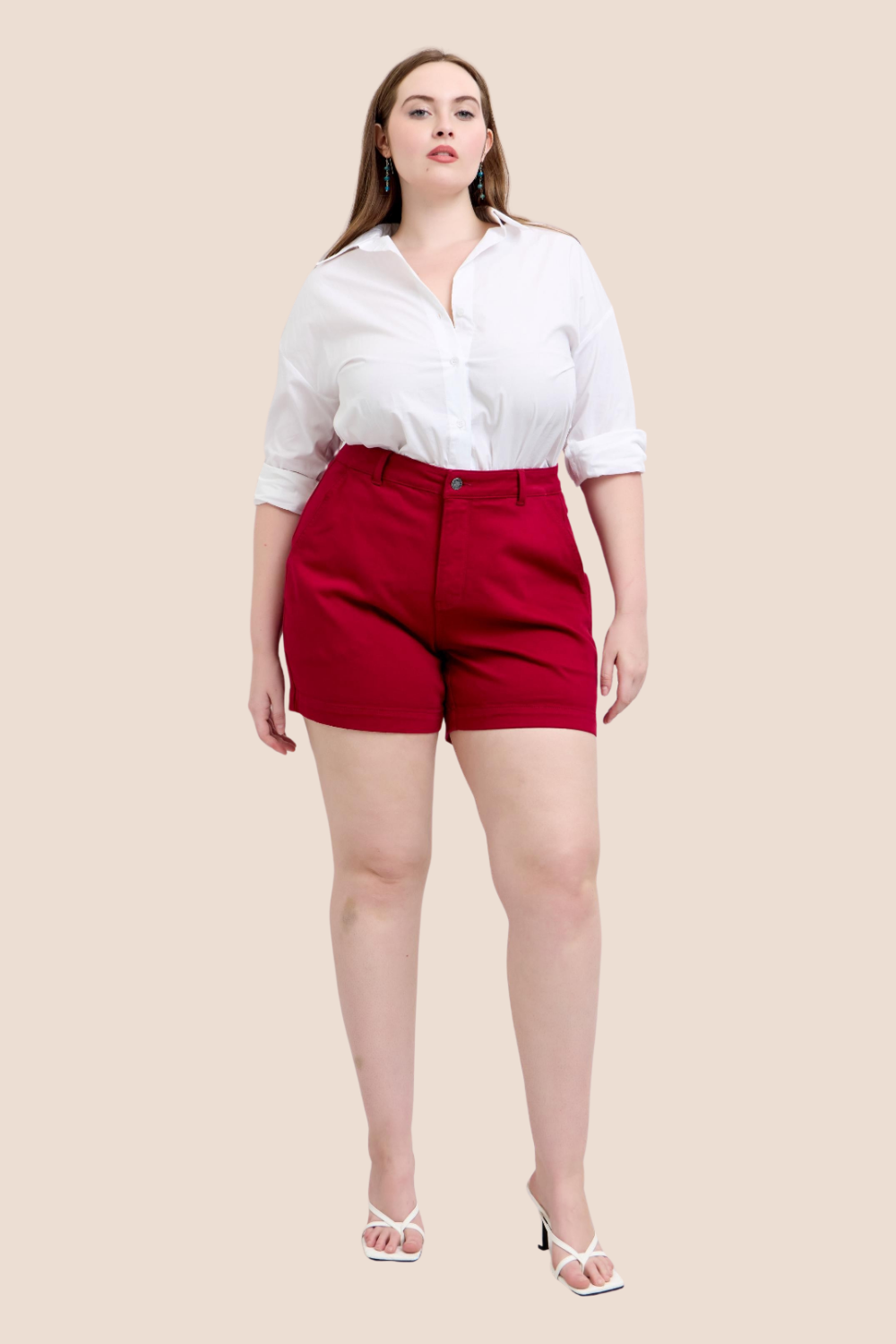 Cupid High Waisted Tummy Control Garment Dyed Heart Shaped Pocket Judy Blue Trouser Shorts (Online Exclusive)