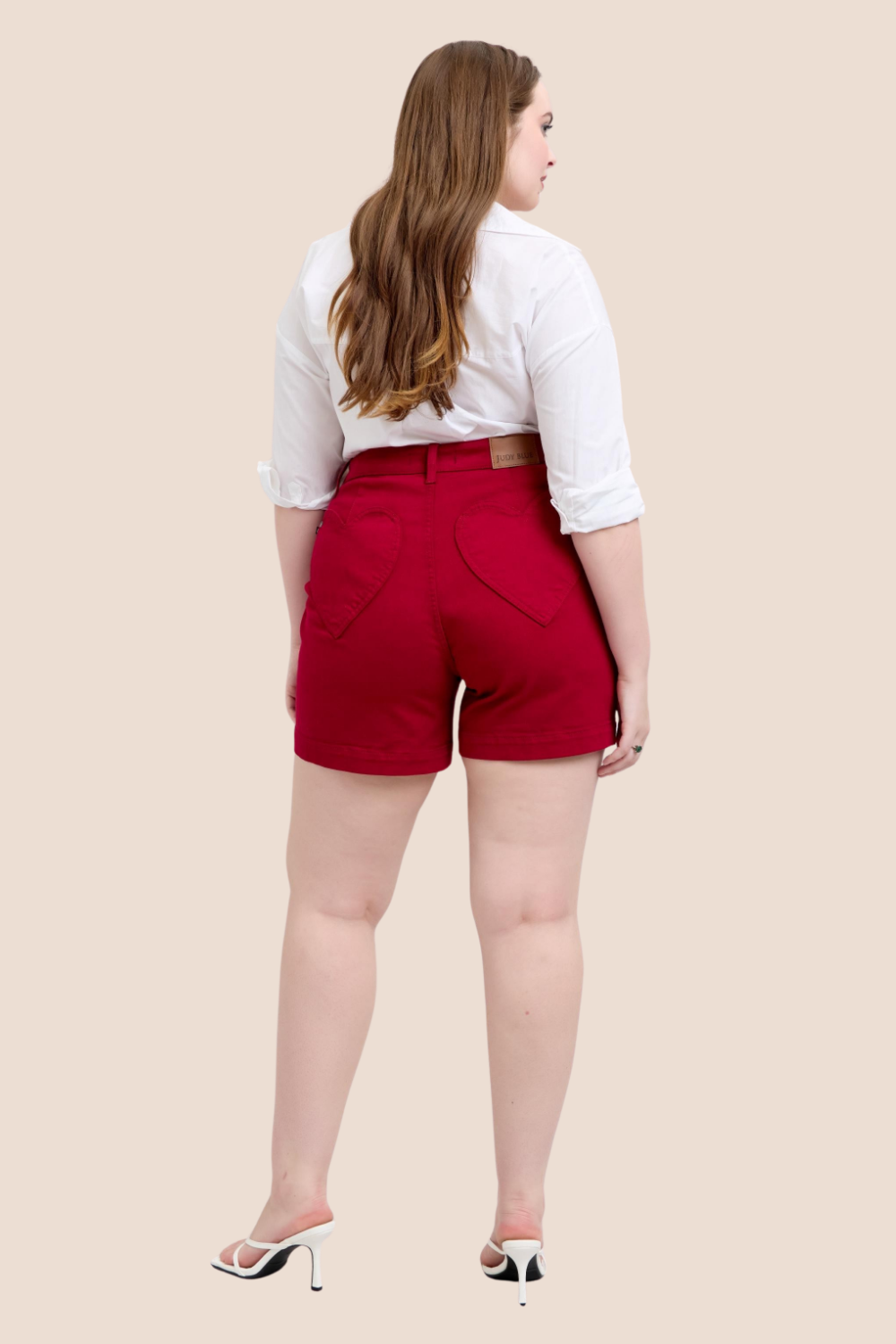 Cupid High Waisted Tummy Control Garment Dyed Heart Shaped Pocket Judy Blue Trouser Shorts (Online Exclusive)