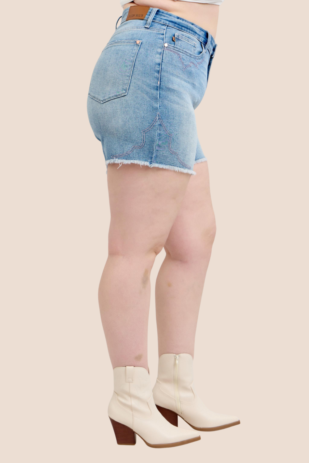 Miley High Waisted Western Embroidery Detail Cut Off Judy Blue Shorts (Online Exclusive)