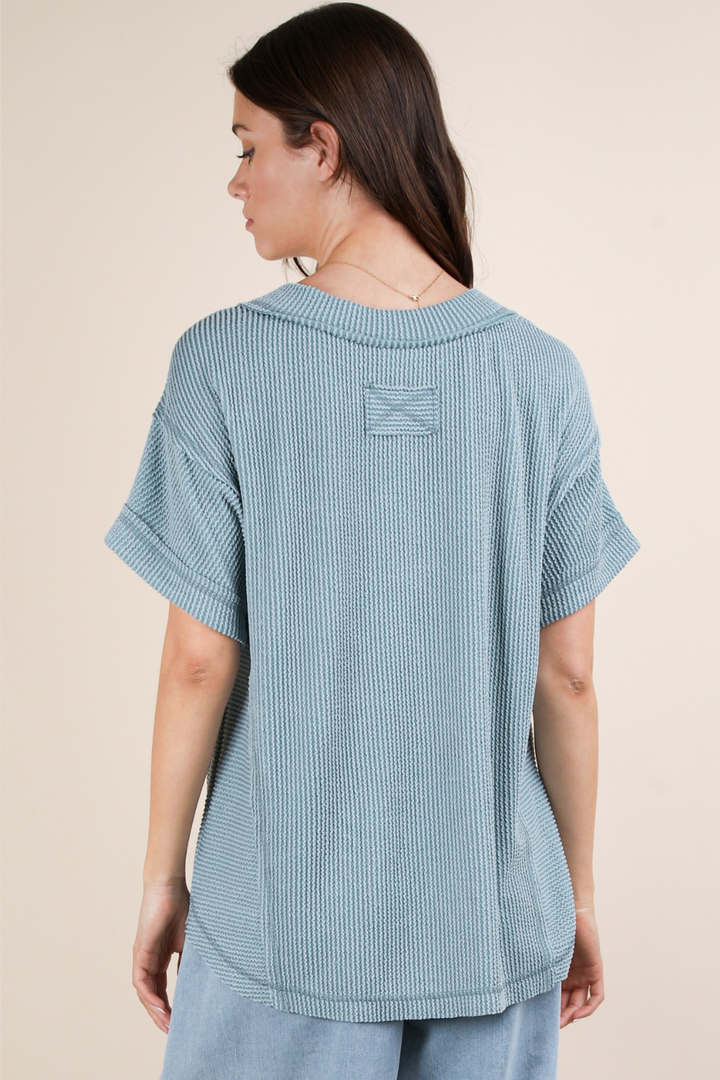 Gianna V-Neck Ribbed Top