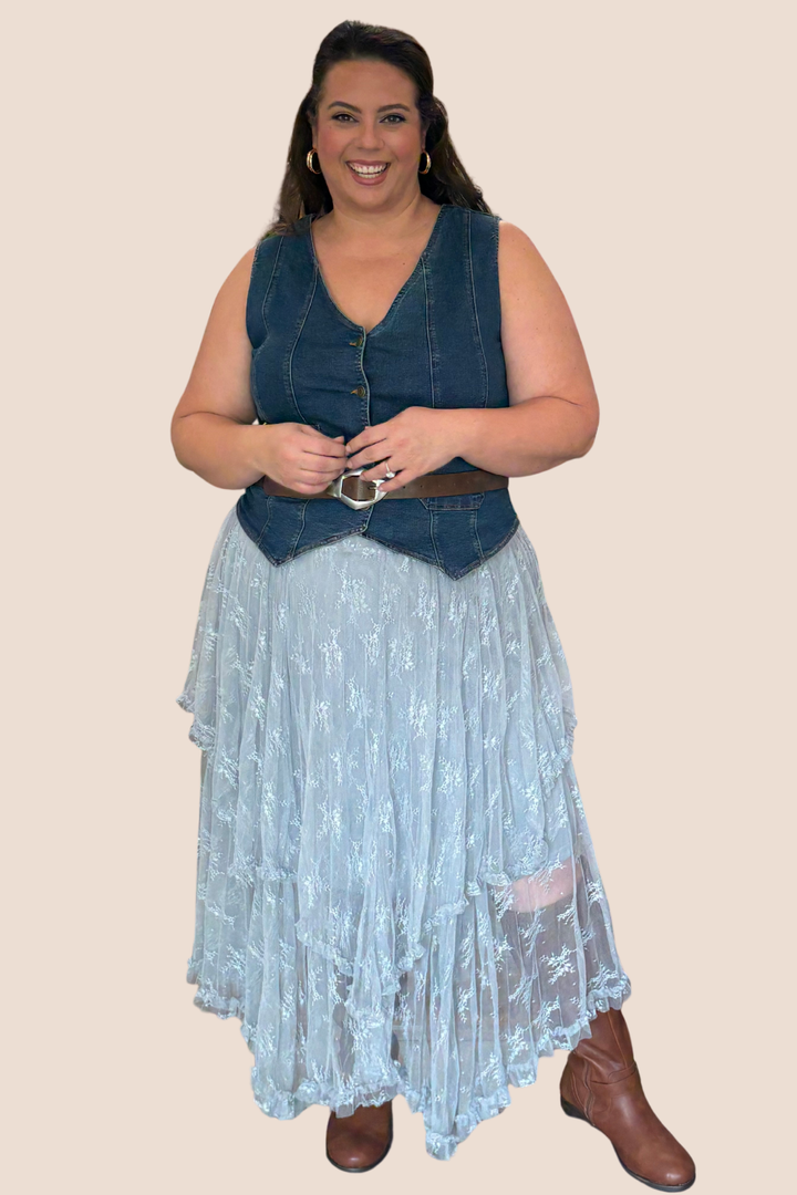 Bonnie V-Neck Sleeveless Denim Vest