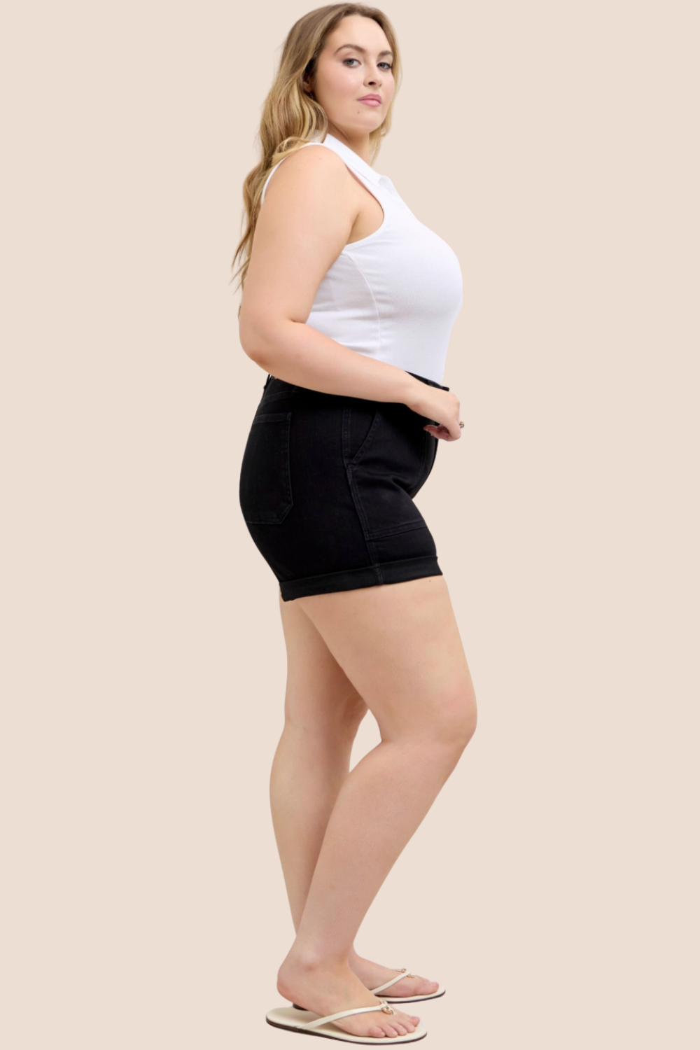 Elena High Waisted Double Rolled Cuff Judy Blue Shorts