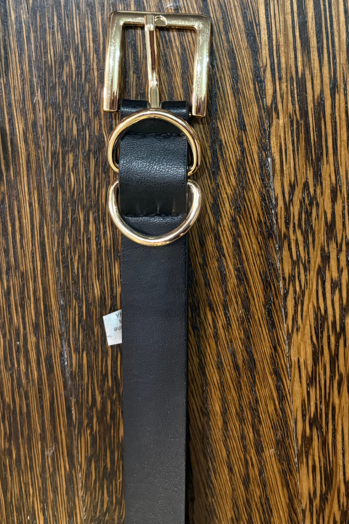 Basic Skinny Belt with Square Gold Hardware - FINAL SALE