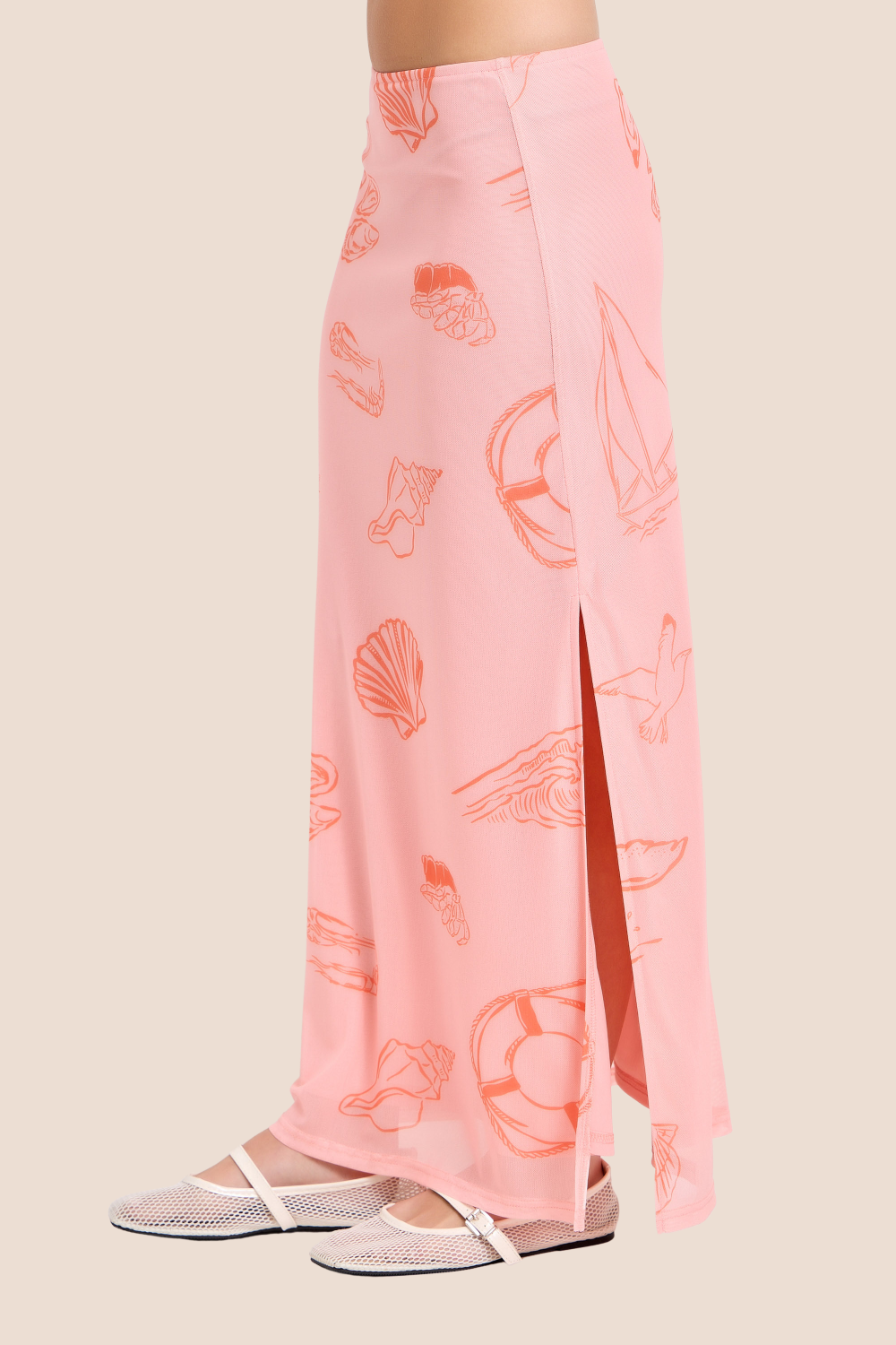 Darya Sea Print Midi Skirt