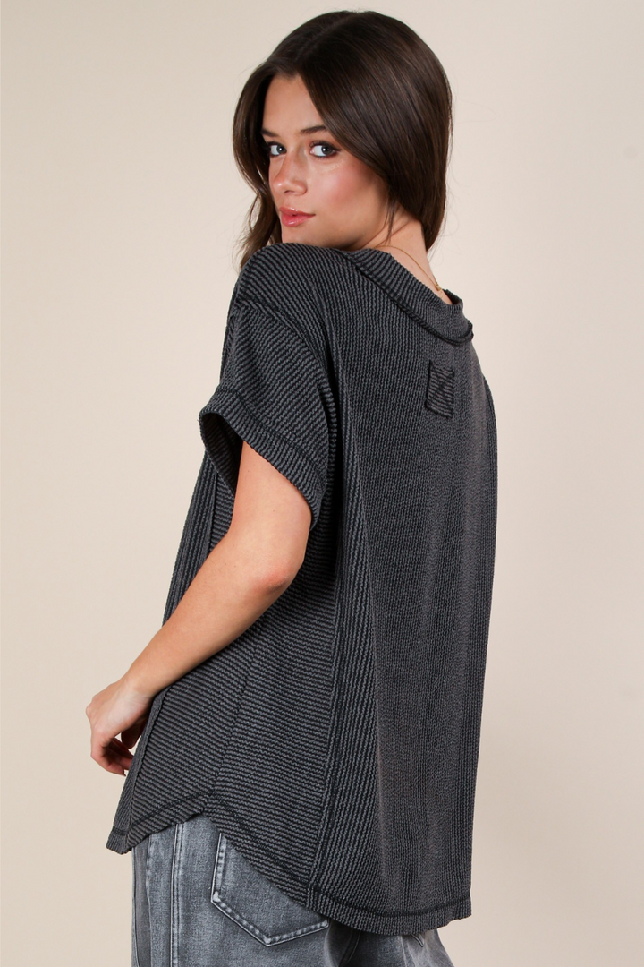 Gianna V-Neck Ribbed Top