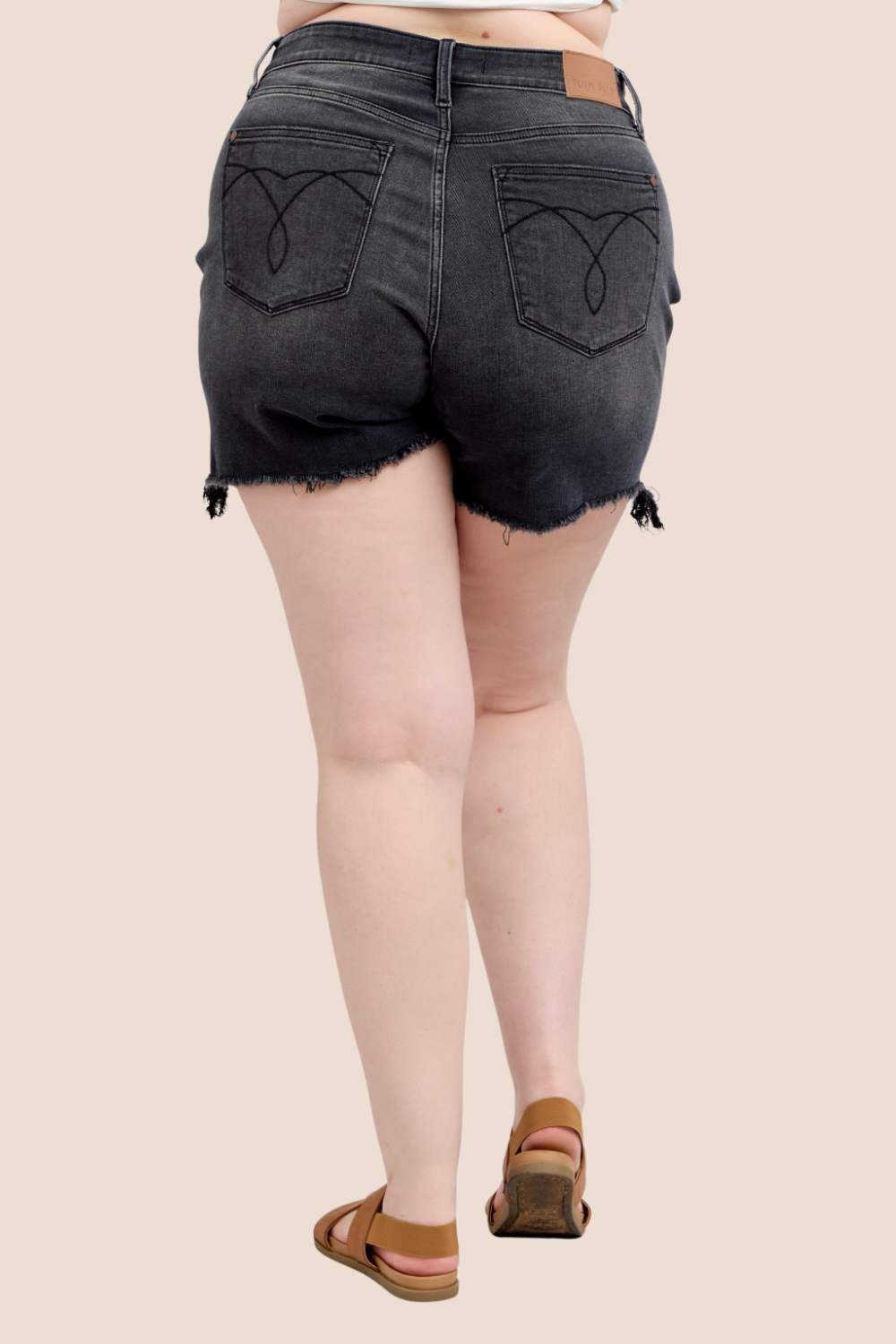 Avril Long Cut Off Two Button Dad Judy Blue Shorts (Online Exclusive)