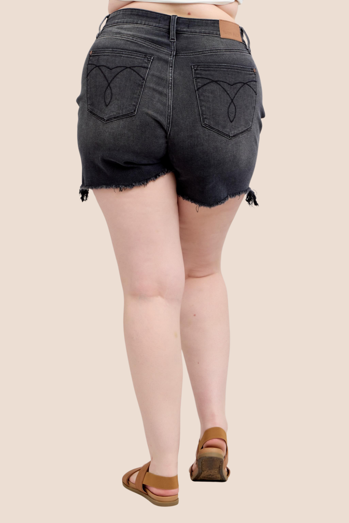 Avril Long Cut Off Two Button Dad Judy Blue Shorts (Online Exclusive)