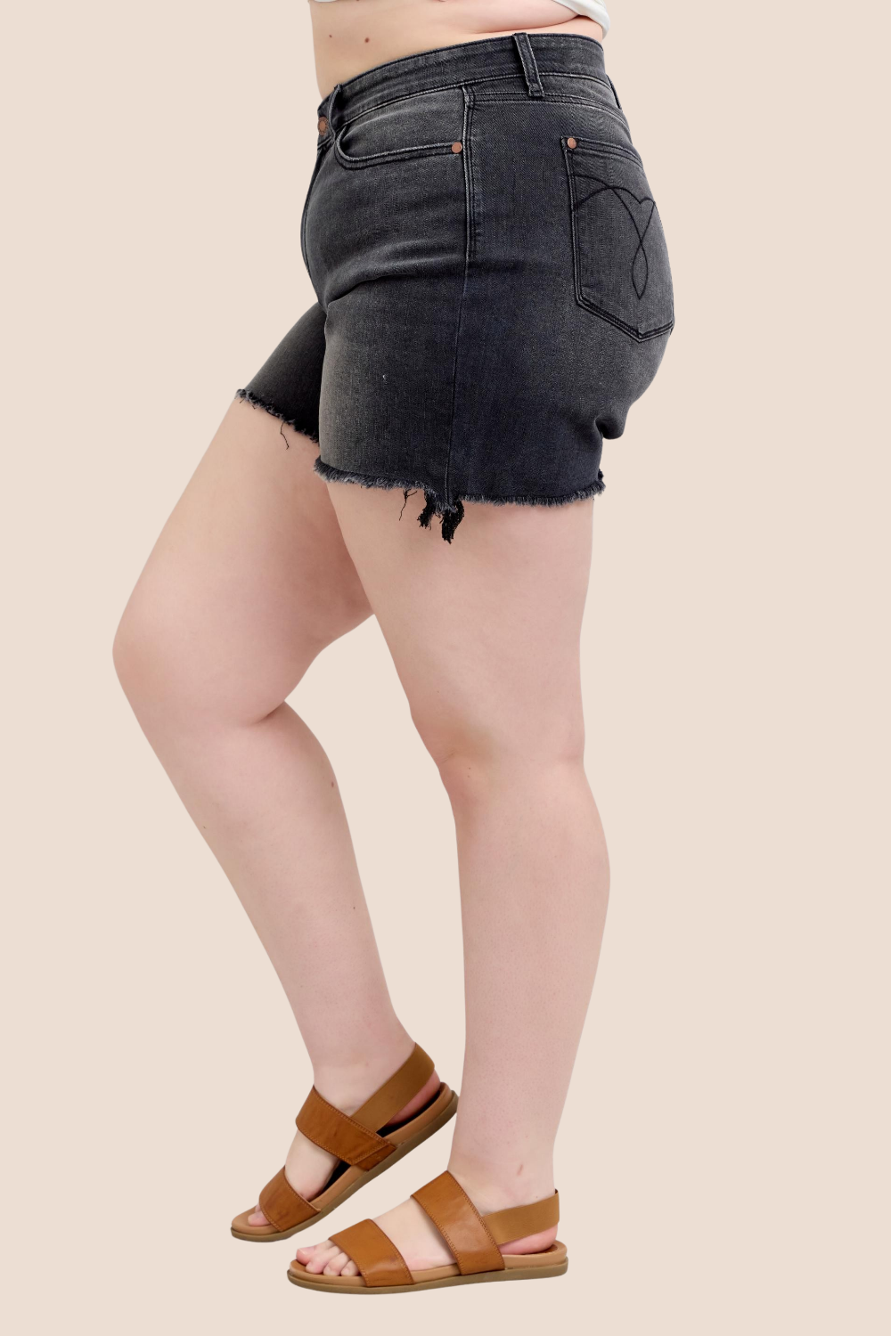 Avril Long Cut Off Two Button Dad Judy Blue Shorts (Online Exclusive)