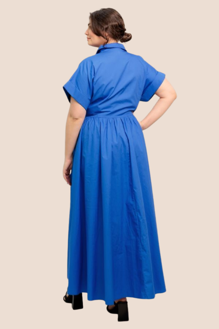 Kehlani Woven Midi Dress with Tie Waist